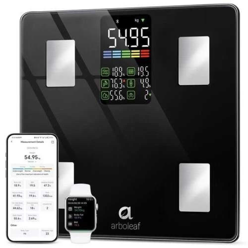 Arboleaf CS20W Body Composition Smart Scale BMI Body Fat Bluetooth 500lb App